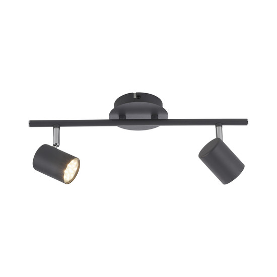 JUST LIGHT TARIK Deckenleuchte GU10 Warmweiss max.10W 2-fach anthrazit 11942-13