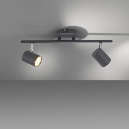 JUST LIGHT TARIK Deckenleuchte GU10 Warmweiss max.10W 2-fach anthrazit 11942-13