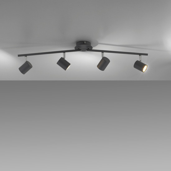JUST LIGHT TARIK Deckenleuchte GU10 Warmweiss max.18W 4-fach anthrazit 11944-13
