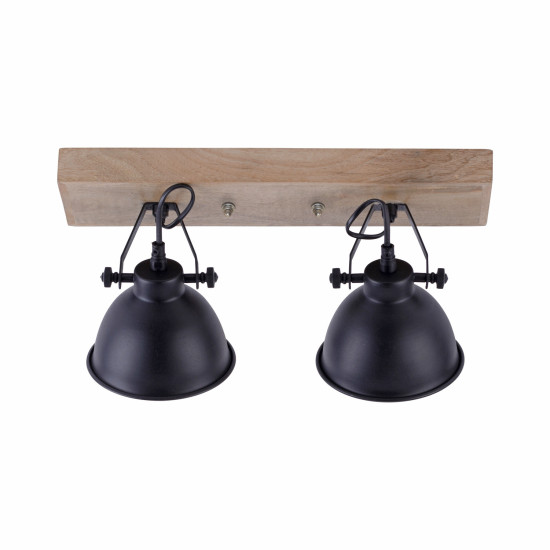 JUST LIGHT SAMIA Wand- und Deckenleuchte E14 max.40W 2-fach Braun/Schwarz 18-22cm 11982-18