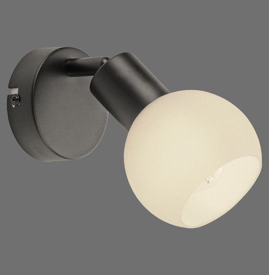 JUST LIGHT LOKI Wand- und Deckenleuchte E14 Warmweiss max.5W schwarz 12150-18