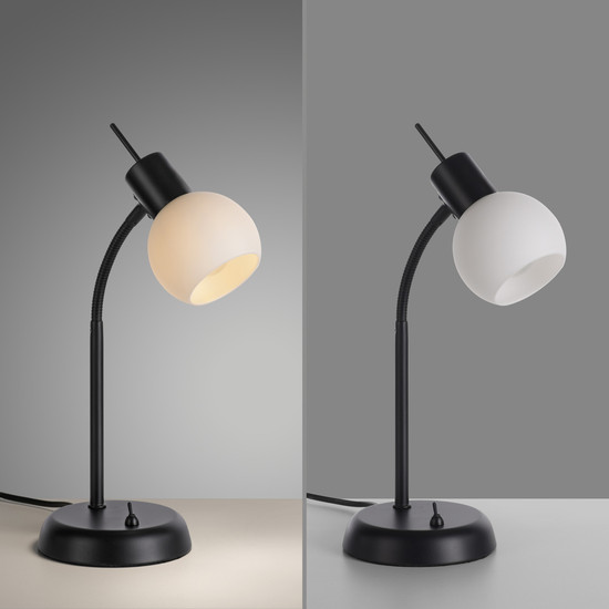 JUST LIGHT LOKI Tischleuchte E14 Warmweiss max.5W schwarz 12156-18