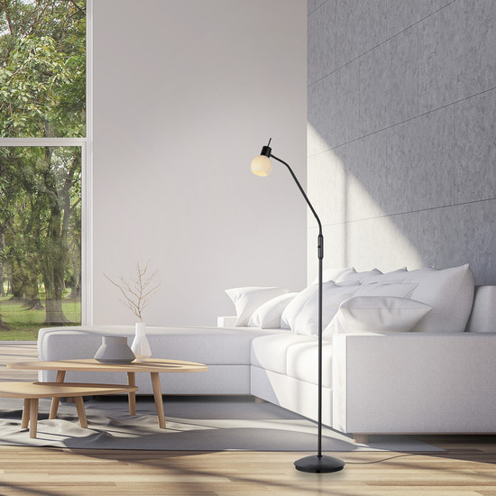 JUST LIGHT LOKI Stehleuchte E14 Warmweiss max.5W schwarz 12157-18