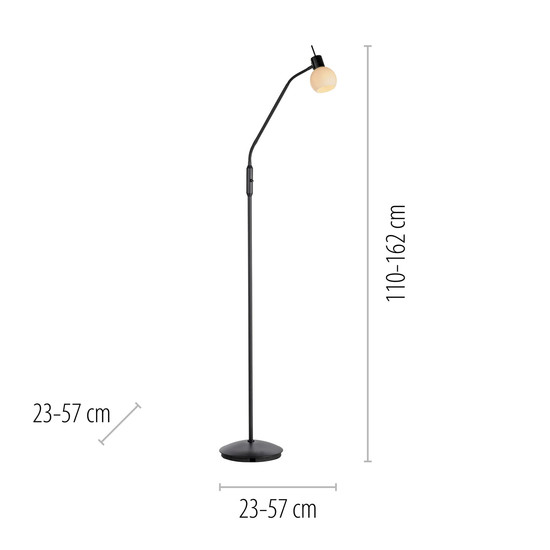 JUST LIGHT LOKI Stehleuchte E14 Warmweiss max.5W schwarz 12157-18