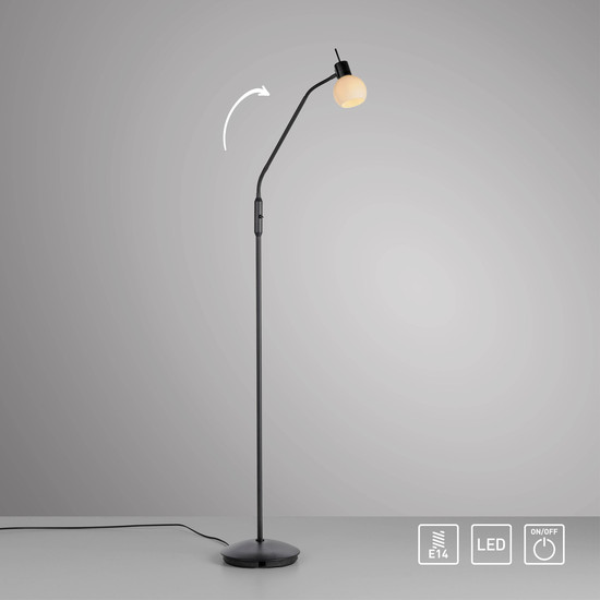 JUST LIGHT LOKI Stehleuchte E14 Warmweiss max.5W schwarz 12157-18