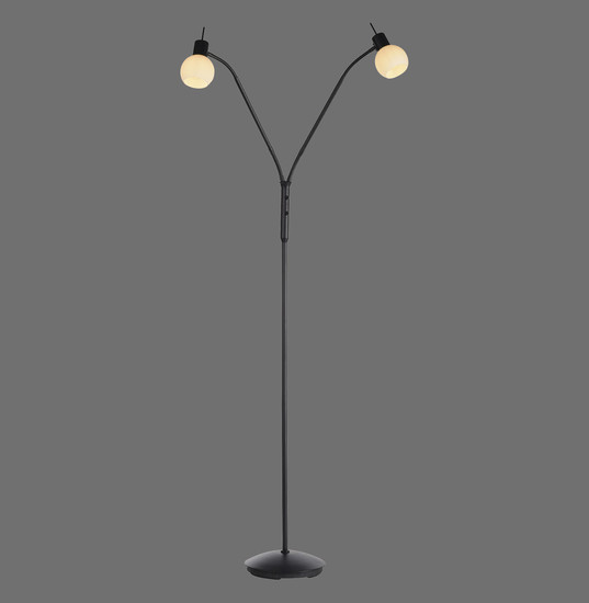 JUST LIGHT LOKI Stehleuchte E14 Warmweiss max.10W 2-fach schwarz 12158-18