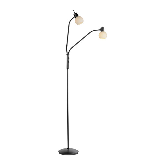 JUST LIGHT LOKI Stehleuchte E14 Warmweiss max.10W 2-fach schwarz 12158-18