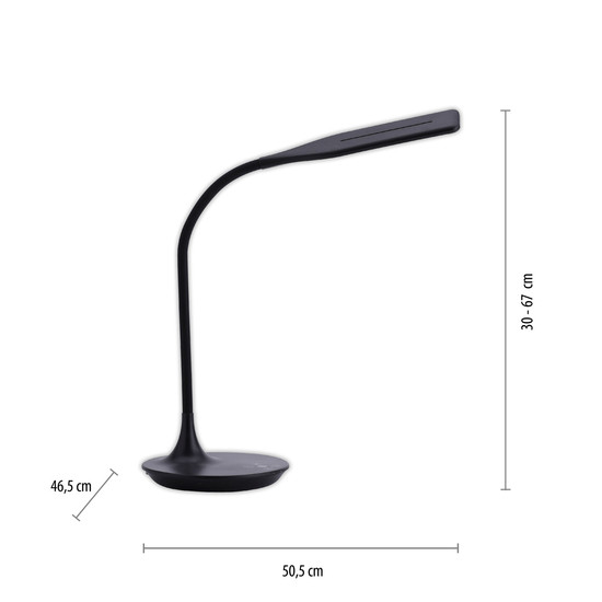 JUST LIGHT RAFAEL LED Tischleuchte CCT Dimmbar 5W schwarz 13061-18