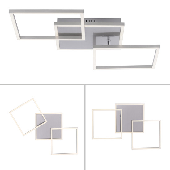 JUST LIGHT IVEN LED Deckenleuchte Warmweiss 21W 3-fach stahl 14003-55