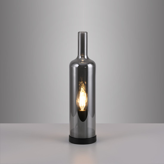 JUST LIGHT BOTTLE Tischleuchte E14 max. 25W rauchfarben 14006-25