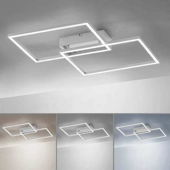 JUST LIGHT IVEN LED Deckenleuchte CCT Dimmbar 30W 2-fach stahl 14018-55