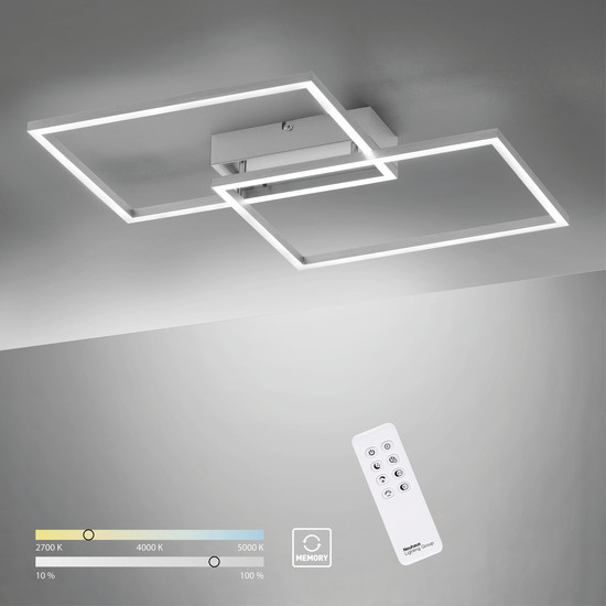 JUST LIGHT IVEN LED Deckenleuchte CCT Dimmbar 30W 2-fach stahl 14018-55