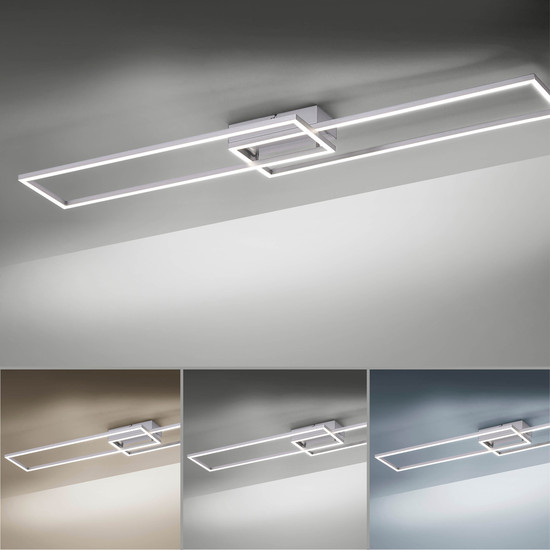 JUST LIGHT IVEN LED Deckenleuchte CCT Dimmbar 40W 2-fach stahl 14019-55