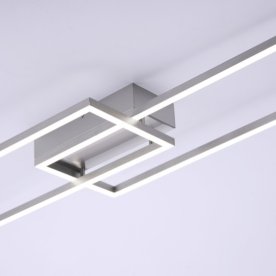 JUST LIGHT IVEN LED Deckenleuchte CCT Dimmbar 40W 2-fach stahl 14019-55