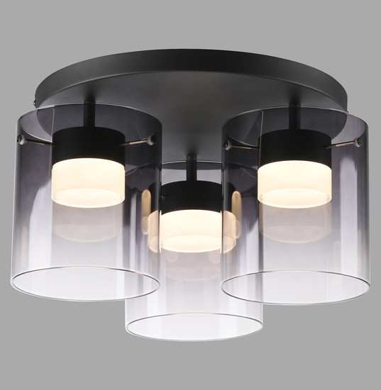 JUST LIGHT ELIO LED Deckenleuchte Warmweiss Dimmbar 22,5W 3-fach schwarz 14041-18