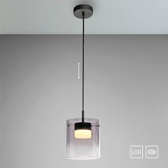 JUST LIGHT ELIO LED Pendelleuchte Warmweiss Dimmbar 7,5W schwarz 14042-18