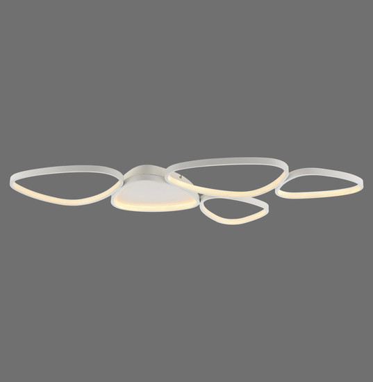 JUST LIGHT PEBBLES LED Deckenleuchte Warmweiss Dimmbar 42W weiss 14045-16