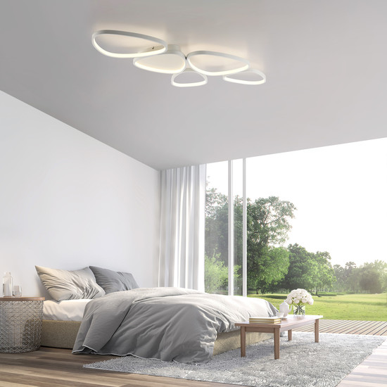 JUST LIGHT PEBBLES LED Deckenleuchte Warmweiss Dimmbar 42W weiss 14045-16
