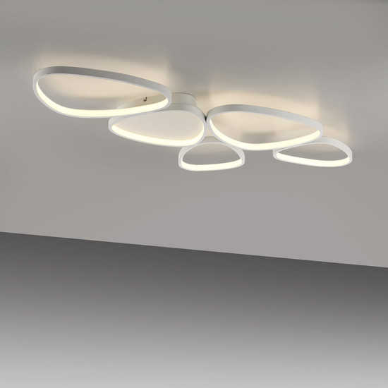 JUST LIGHT PEBBLES LED Deckenleuchte Warmweiss Dimmbar 42W weiss 14045-16