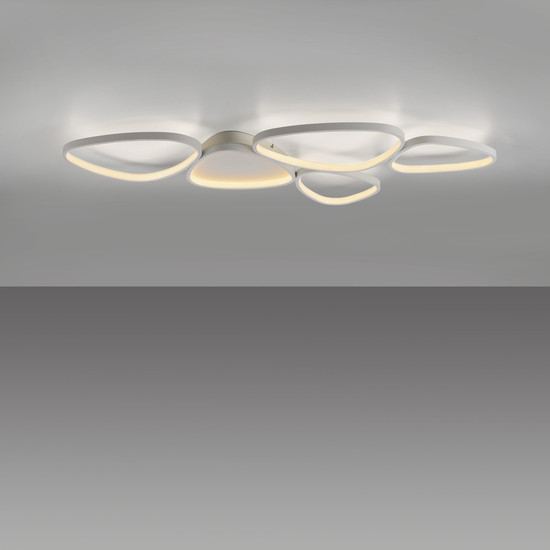 JUST LIGHT PEBBLES LED Deckenleuchte Warmweiss Dimmbar 42W weiss 14045-16