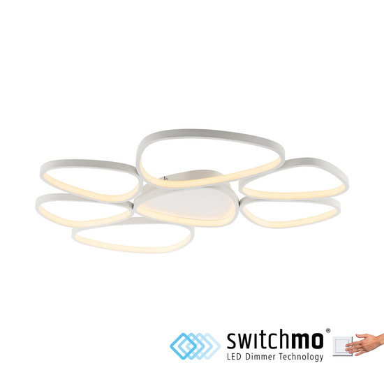 JUST LIGHT PEBBLES LED Deckenleuchte Warmweiss Dimmbar 54W weiss 14046-16