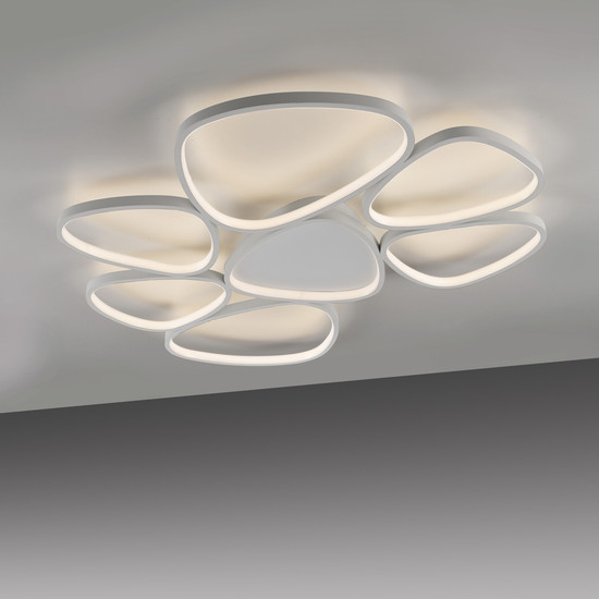 JUST LIGHT PEBBLES LED Deckenleuchte Warmweiss Dimmbar 54W weiss 14046-16