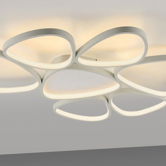 JUST LIGHT PEBBLES LED Deckenleuchte Warmweiss Dimmbar 54W weiss 14046-16