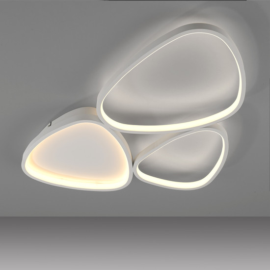 JUST LIGHT PEBBLES LED Deckenleuchte Warmweiss Dimmbar 26,5W weiss 14049-16