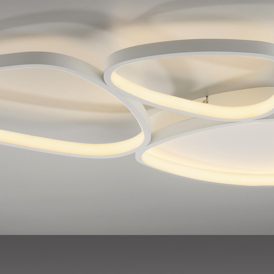 JUST LIGHT PEBBLES LED Deckenleuchte Warmweiss Dimmbar 26,5W weiss 14049-16