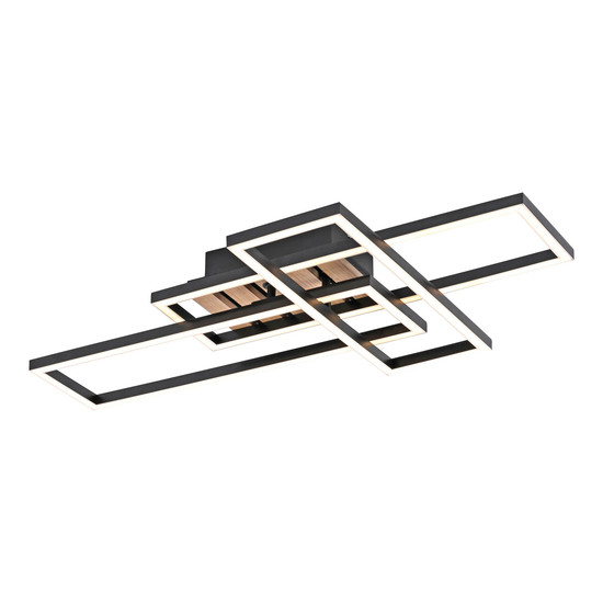 JUST LIGHT AKUSTIKA LED Deckenleuchte Warmweiss 20,5W Holz-natur 14051-79