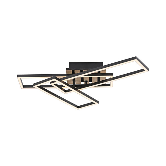 JUST LIGHT AKUSTIKA LED Deckenleuchte Warmweiss 20,5W Holz-natur 14051-79