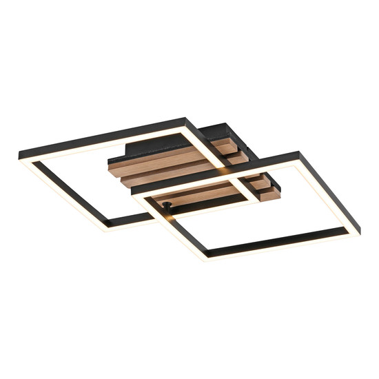 JUST LIGHT AKUSTIKA LED Deckenleuchte Warmweiss 15W Holz-natur 14053-79