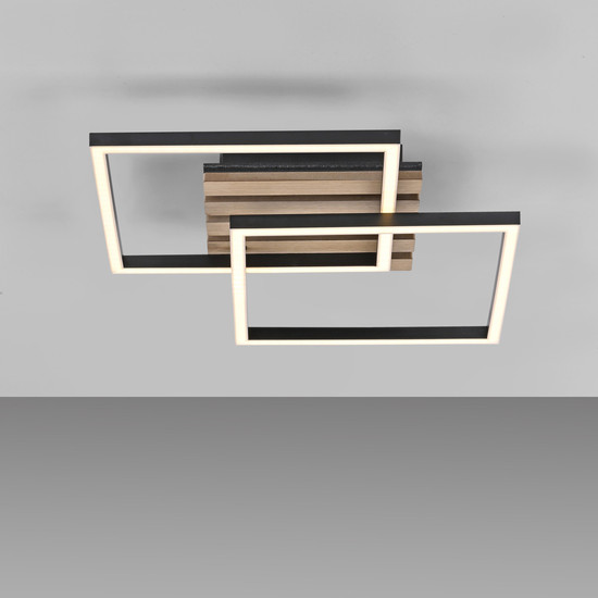 JUST LIGHT AKUSTIKA LED Deckenleuchte Warmweiss 15W Holz-natur 14053-79