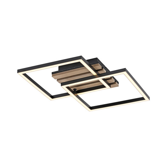 JUST LIGHT AKUSTIKA LED Deckenleuchte Warmweiss 15W Holz-natur 14053-79