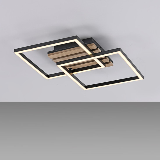 JUST LIGHT AKUSTIKA LED Deckenleuchte Warmweiss 15W Holz-natur 14053-79