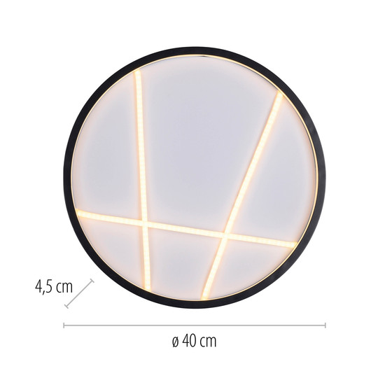 JUST LIGHT MIKADO LED Deckenleuchte Warmweiss Dimmbar 33W schwarz 14091-18