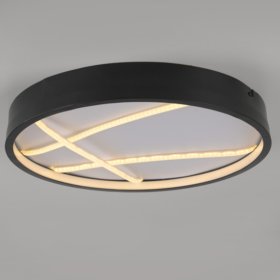 JUST LIGHT MIKADO LED Deckenleuchte Warmweiss Dimmbar 33W schwarz 14091-18