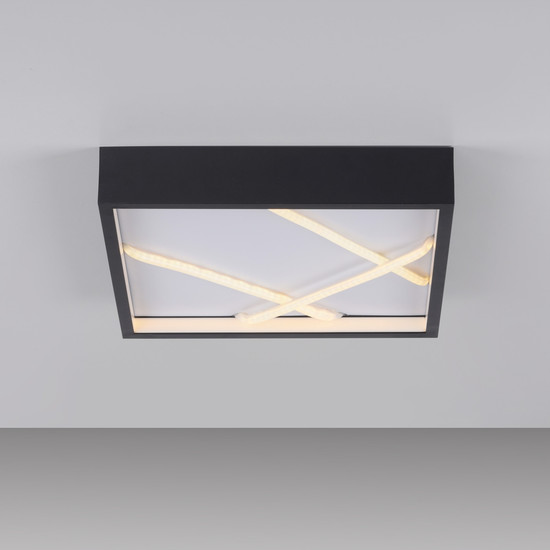 JUST LIGHT MIKADO LED Deckenleuchte Warmweiss Dimmbar 28W schwarz 14092-18