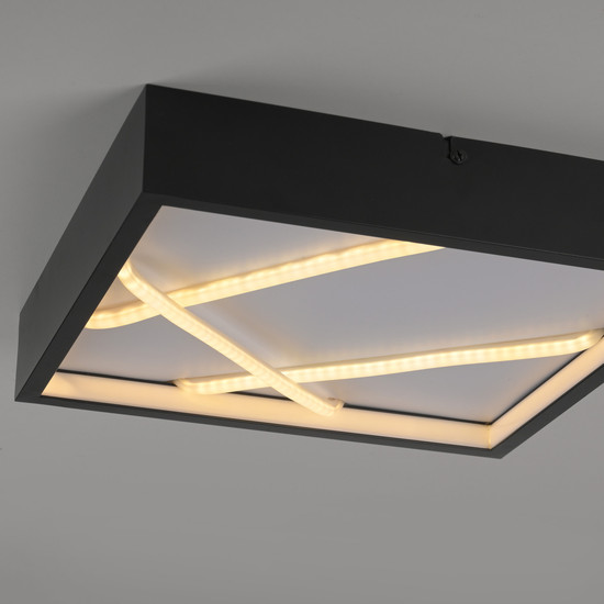 JUST LIGHT MIKADO LED Deckenleuchte Warmweiss Dimmbar 28W schwarz 14092-18