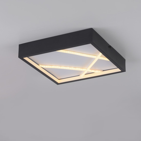 JUST LIGHT MIKADO LED Deckenleuchte Warmweiss Dimmbar 28W schwarz 14092-18