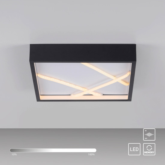 JUST LIGHT MIKADO LED Deckenleuchte Warmweiss Dimmbar 28W schwarz 14092-18