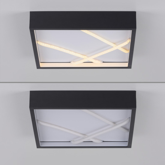 JUST LIGHT MIKADO LED Deckenleuchte Warmweiss Dimmbar 28W schwarz 14092-18