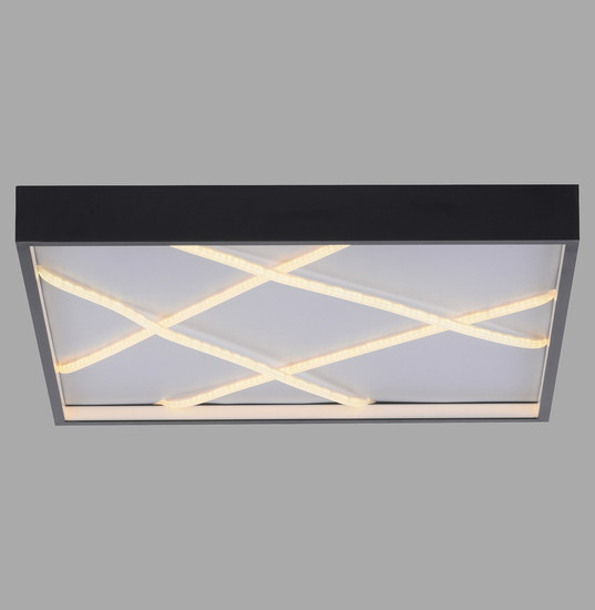 JUST LIGHT MIKADO LED Deckenleuchte Warmweiss Dimmbar 42W schwarz 14093-18