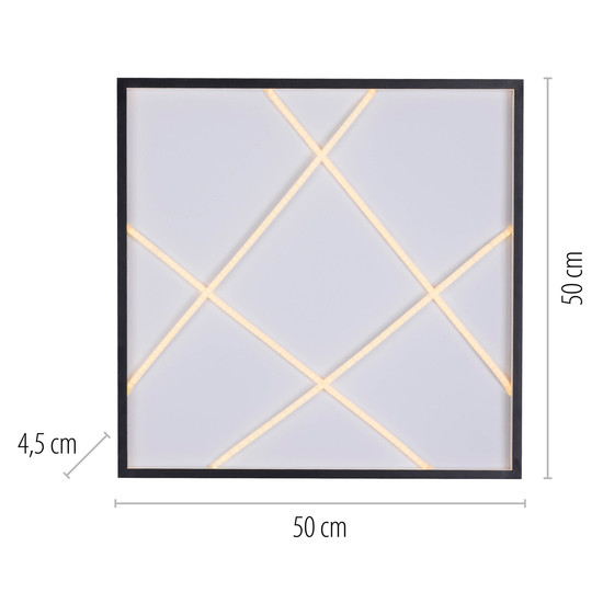 JUST LIGHT MIKADO LED Deckenleuchte Warmweiss Dimmbar 42W schwarz 14093-18