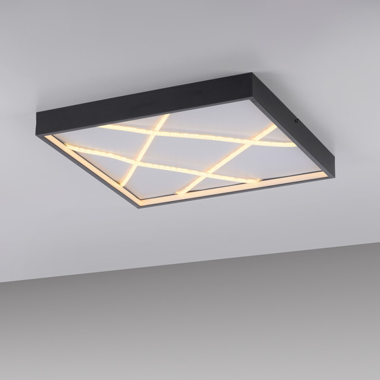 JUST LIGHT MIKADO LED Deckenleuchte Warmweiss Dimmbar 42W schwarz 14093-18