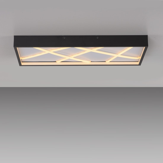 JUST LIGHT MIKADO LED Deckenleuchte Warmweiss Dimmbar 42W schwarz 14094-18