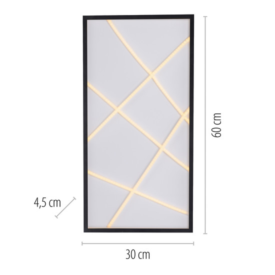 JUST LIGHT MIKADO LED Deckenleuchte Warmweiss Dimmbar 42W schwarz 14094-18