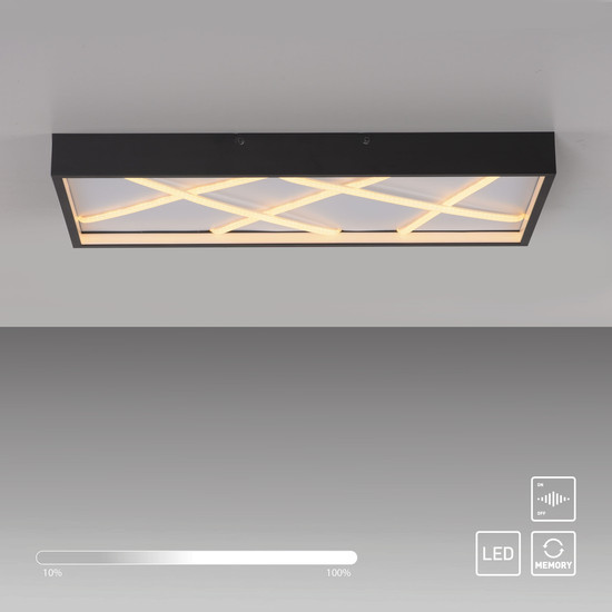 JUST LIGHT MIKADO LED Deckenleuchte Warmweiss Dimmbar 42W schwarz 14094-18