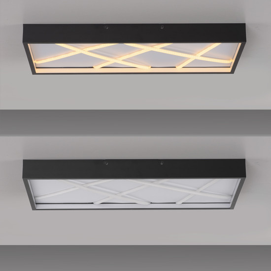 JUST LIGHT MIKADO LED Deckenleuchte Warmweiss Dimmbar 42W schwarz 14094-18