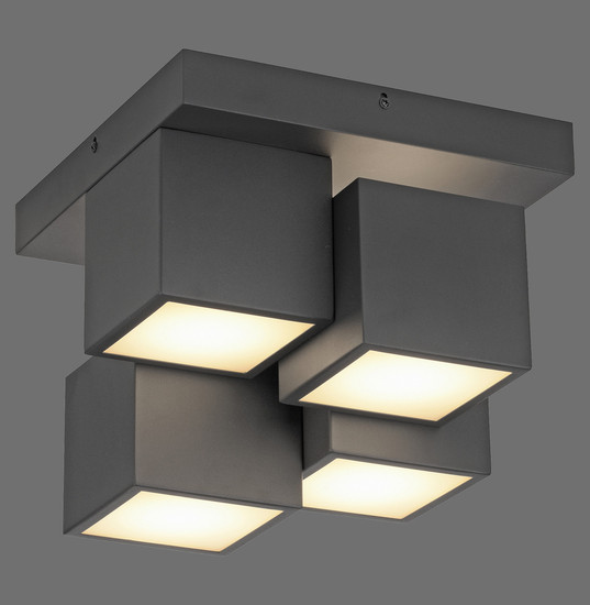 JUST LIGHT TETRIS LED Deckenleuchte Warmweiss 17W schwarz 14114-18
